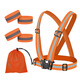 Reflective vest for night running, bicycle, night riding, reflective strap-type elastic reflective vest set, 1 strap + 2 arm straps + storage bag