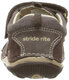 Stride rite children's toe-cap sandals, lightweight and comfortable outdoor sports shoes, Velcro design, Brown 4 Wide Toddler