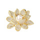 Qianla temperament lotus brooch for women exquisite corsage new trendy flower imitation pearl pin-feel accessories for women X0263 lotus-gold imitation pearl