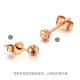 Safir 18k gold earrings for women, rose gold spiral laser beads, fashionable beanie earrings, rose gold pair
