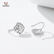 Aido Diamond PT950 platinum earrings for women, platinum shiny laser car flower ear hooks, fashionable and versatile earrings, small version, weighing 1.3-1.5 grams