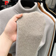 Pierre Cardin 100% pure wool sweater, turnable turtleneck sweater for men, velvet and thickened, winter warm middle-aged knitted bottoming sweater, black M 48 170 recommended 100-120 Jin Jin equals 0.5 kg