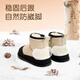 Chino Mouse Official Genuine Children's Snow Boots Winter Plush 1-3 Years Old Toddler Shoes Baby Cotton Shoes Boys and Girls Warm Khaki Size 23 (Suitable for Feet Length 14.2-14.7cm)