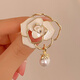 Flying flower brooch, high-end women's light luxury camellia sweater dress pin to fix clothes to prevent exposure and give Valentine's Day gift. One camellia pearl brooch