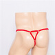 Men's thong one strap sexy transparent pouch gun bullet separation hoop tassel lace physiological underwear for men red