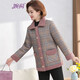 Wanhe middle-aged and elderly women's clothing, temperament, velvet and thickened coat, lapel plaid cotton coat, middle-aged mother's short cotton jacket and cotton coat