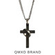 QMXD cross necklace men's trendy Korean version hip-hop men's pendant titanium steel simple fashion clavicle chain versatile gift for boyfriend