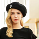 EE new winter fashion hat British winter shopping and travel versatile elegant beret hat for women orange red adjustable