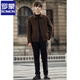 ROMON Wool Woolen Jacket Men's Autumn and Winter New Trendy Double-sided Woolen Jacket Winter Short Top Brown L