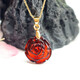 Tris raw amber pendant, water purification blood amber rose necklace, jewelry pendant, Valentine's Day gift for mom and wife, blood amber rose pendant (with silver chain)