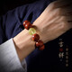 Moon stone edge huanghuali bracelet for men, wooden old material Buddha beads, citrine bracelet, women's handpiece gift, citrine pixiu and huanghuali bracelet