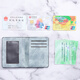 QIGER card holder men's ultra-thin mini wallet multi-functional driver's license leather case multi-card slot document card holder anti-degaussing card holder light blue
