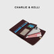 CHARLIE&KELLI brand CK light luxury bag women's bag card bag women's long wallet simple multi-card slot clutch black
