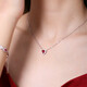 GEM STONE KING red zircon necklace 925 silver inlaid with colored gemstones heart-shaped necklace cute and playful as a Valentine's Day gift for your girlfriend