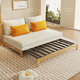 Sena Spring Nordic Solid Wood Sofa Bed Foldable Double Sitting and Lying Dual-Purpose Singles Multi-function Small Apartment Balcony Retractable Bed 1.03m Solid Wood Sofa Bed Log Wood Color Comfortable Breathable Cotton Line Sponge Style
