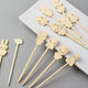 Yuexinke Cute Cartoon Bamboo Sticks Candied Haws Skewers Candied Haws Making Materials Children's Small Skewers Disposable Fruit Sticks Upgraded Cartoon Style 12cm Bamboo Sticks 10 (Random 1-2 Patterns)