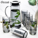 Ouxin imported from Thailand glass cold kettle water cup set household light luxury gray high temperature resistant cup holder