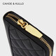 CAHOE KULLO official cowhide wallet women's long new style 2025 clutch bag women's card bag multi-card slot coin purse wallet black-CK women's bag birthday gift for girlfriend
