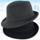 Woodpecker Hat Men's Winter Woolen Top Hat Thickened Autumn and Winter Middle-aged and Elderly Dad Jazz Hat Men's Winter Old Man Hat Black Woolen (One) 58CM