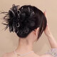 Xiangwan hair clip mesh flower feather clip women's hair extension hair clip high-end shark clip large hair clip hair accessories