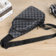 Plaid Chest Bag 2024 New Crossbody Bag Men's Personalized Shoulder Bag Trendy Simple Cycling Backpack Mobile Phone Bag Black