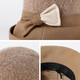 SOMUBAY (SOMUBAY) mother's hat women's autumn and winter woolen warm retro hat Western style elegant basin hat Hepburn style fisherman hat caramel color one size adjustable (56-58CM)