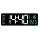 
CLCEY 16-inch large screen function display clock Nordic digital clock simple living room wall clock LED wall clock temperature display (13-inch) 6629 orange lamp