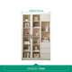 Quanyou Home Nordic style bookcase with door, living room hand-made display cabinet, balcony floor-standing wall storage glass cabinet