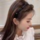 Idel Korea 2025 new high-end fine hair hoop spring and summer temperament Internet celebrity women's headband hair clip black hair bundle press black hair hoop F1202