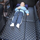 CLCEY car rear seat folding bed car rear sleeping mat children's car travel mattress sleeping in stroller French classic leather black and blue fat man Mazar