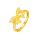 BXE Gold 9999 Bow Ring Fugitive Princess Live Ring Holiday Gift for Girlfriend or Wife Gold Bow Ring 1.12g