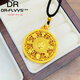 OIDSG 18k gold eight treasures compass pendant, the Great Sun Tathagata Amitabha 18k yellow l gold lotus necklace Wanfu eight treasures compass pendant special old Fengxiang same style