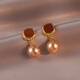 LANSILL Maillard imitation pearl earrings for women 2025 new light luxury high-end earrings temperament autumn and winter niche ear jewelry E3797 Maillard imitation pearl earrings