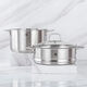 Zwilling steamer stainless steel soup pot steamer home kitchen 24cm steamer combination 2-piece set stew pot with lid soup pot plus a layer of steamer 24cm