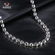Aido diamond platinum necklace for men, elegant pt950 platinum laser round bead chain, thick and domineering plain chain, weight 35.38g, length 62cm, thickness about 6.0mm,