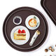 Wilkie tray non-slip round plastic restaurant serving tray round tea tray hotel bar special wine glass dinner tray welcome tray tray plastic brown round 35CM