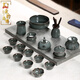 Chengyun Shangzun Longquan Ge Kiln Celadon Tea Set Handmade High-end Iron Tire Tea Set Ceramic Kung Fu Teapot Complete Tea Set Gift Iron Tire Complete Set (Gift Box + Certificate) 17 Pieces