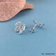 Haibaolou PT950 platinum earrings for women, fashionable and simple, platinum earrings, for girlfriends and best friends, New Year's Day gift, hollow butterfly 3.29, with certificate, supports inspection, if you get a fake one, you will get three for three