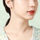 ALLOVES999 pure silver earrings for women to raise ear piercings, white ear bones, no need to pick small bean beans for sleeping, simple silver needle ear sticks