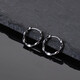 Mansheng 999 Pure Silver Earrings Men's High-end Sensitive Rings 2024 New Trendy Women's Single Black Earrings Men's Gift S999 Pure Silver Black 12mm Single