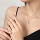 Diamond Single Perfect Round Highlight Pearl Pendant Female Freshwater Pearl Necklace Clavicle Chain for Girlfriend’s Birthday Gift Perfect Round Highlight Slightly Flawed 11-12mm