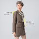 GOELIA coffee-colored suit women's jacket party winter waist small fragrant woolen suit 10CL6E1U0 86Y coffee color M