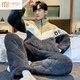 Modal winter men's pajamas coral velvet three-layer quilted zipper home clothes youth Internet celebrity winter style plus velvet thickening YXO12240 coral velvet quilted men's style XL