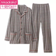 Modal Cotton Frühling, Herbst und Winter mittleren Alters und junger Herren-Pyjamas langärmeliger dünner Stil Plus-Größe Lose Home Clothing 2956 9902 L Es wird empfohlen, 100-130 Jin zu tragen [Jin entspricht 0,5 kg]