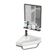 Triangular washbasin corner washbasin washbasin triangle basin washbasin small one-piece bathroom mini 32 black triangle bracket basin + faucet + mirror