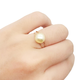 Caizhi New Product 18K Gold Big Mouth Ring Pearl Ring Empty Holder Women's Jasper Beeswax DIY Accessories K Red Ring Holder 15# Does not contain pearls