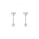 QMXDs999 sterling silver earrings for women, screw-on earrings, small earrings for women, no need to remove pure silver earrings for sleeping, 6mm pair of 999 pure silver earrings