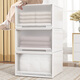 Straw Bear drawer-type storage box can be stacked for wardrobe storage, layered storage box, home clothes storage box, underwear storage box, depth 53, width 30, height 25cm, transparent white, affordable single package