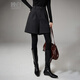Late White New Product 2025 Winter Temperament Sheep Wool Skirts Simple and Elegant High Waist Casual Woolen Shorts Boot Pants Women Dark Gray 28