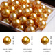 Nanxi Philippine thick gold 18K gold South Sea gold bead pearl pendant single luxurious gold seawater necklace for women S grade/selected flawless thick gold 13-14mm +18K gold Chopard chain